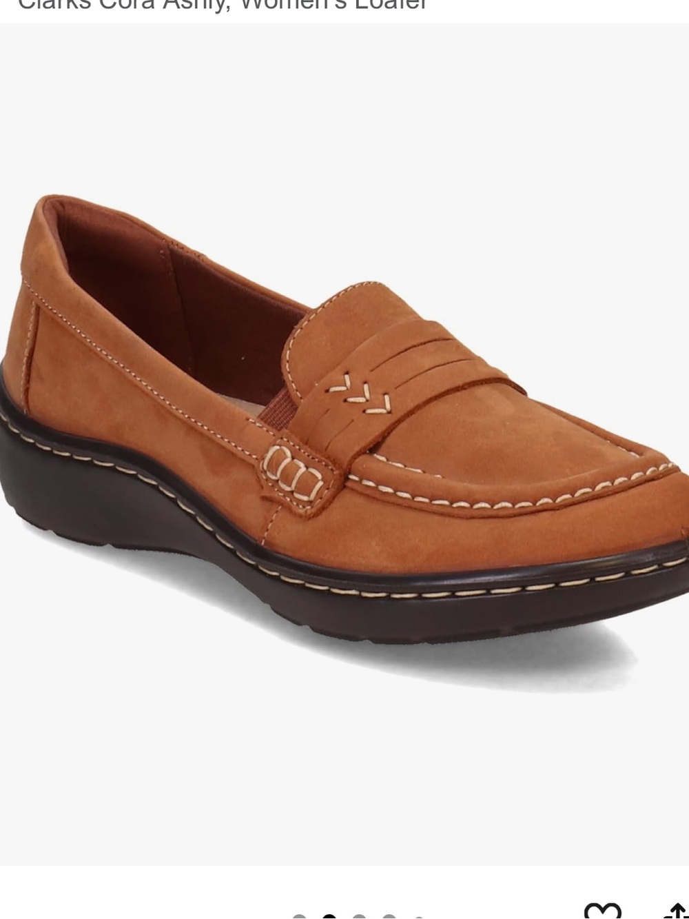 Clarks Women's Cora Ashley Dark Tan Leather Loafer